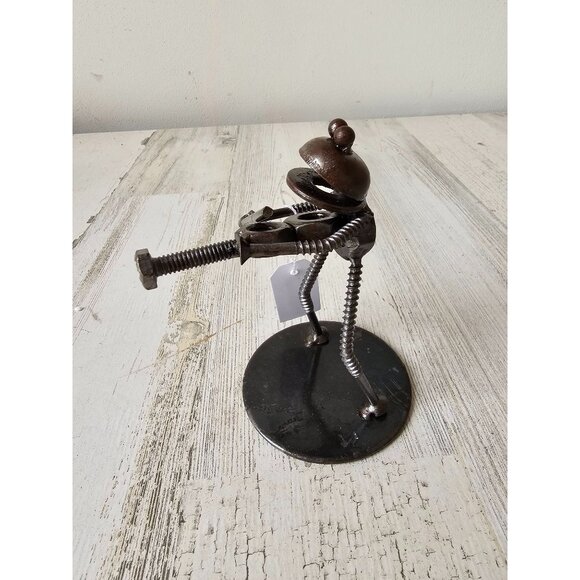 Kalifano frog violin band musical metal art bolts screw statue figurine unique m - Picture 2 of 8